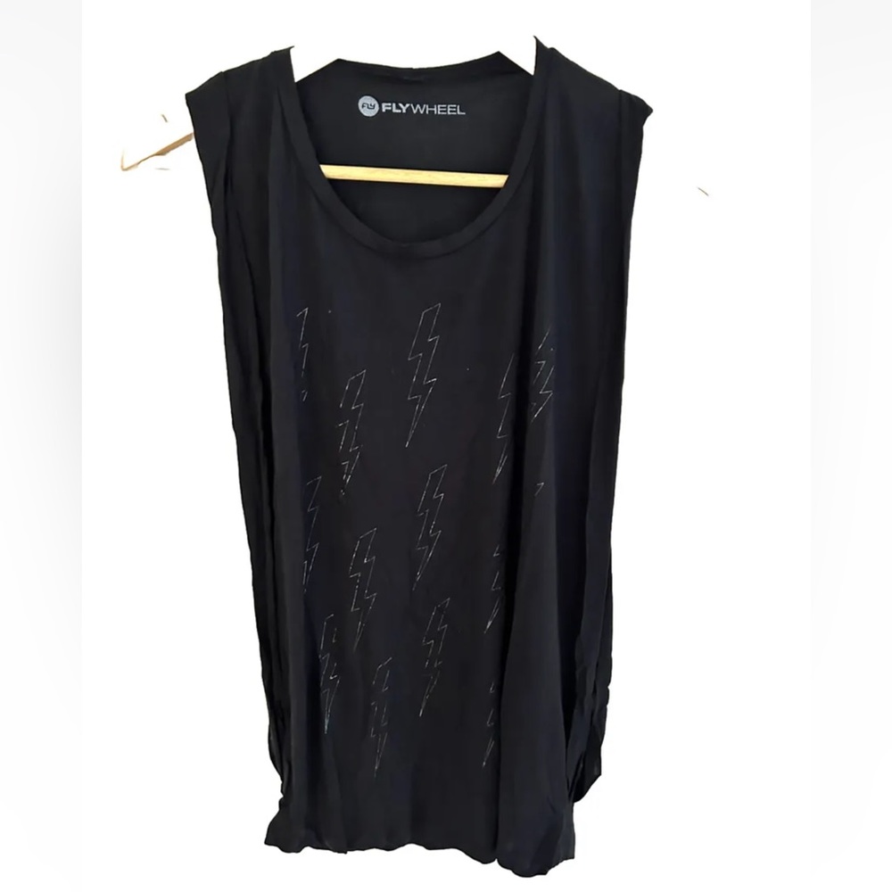 Shimmering Lightening Bolt Workout Tank Top with Cutout Sides New NWOT- Size M/L